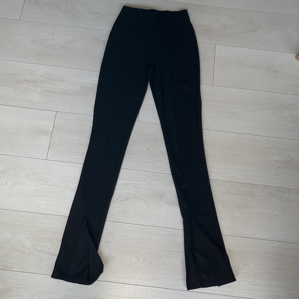 Zara ribbed leggings with ankle slits